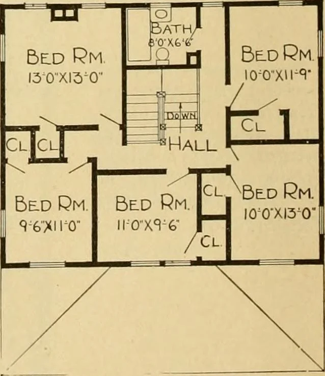 An illustration from Radford's artistic bungalows : unique collection of 208 designs, best modern ideas in bungalow architecture., 1908, leaf 55
