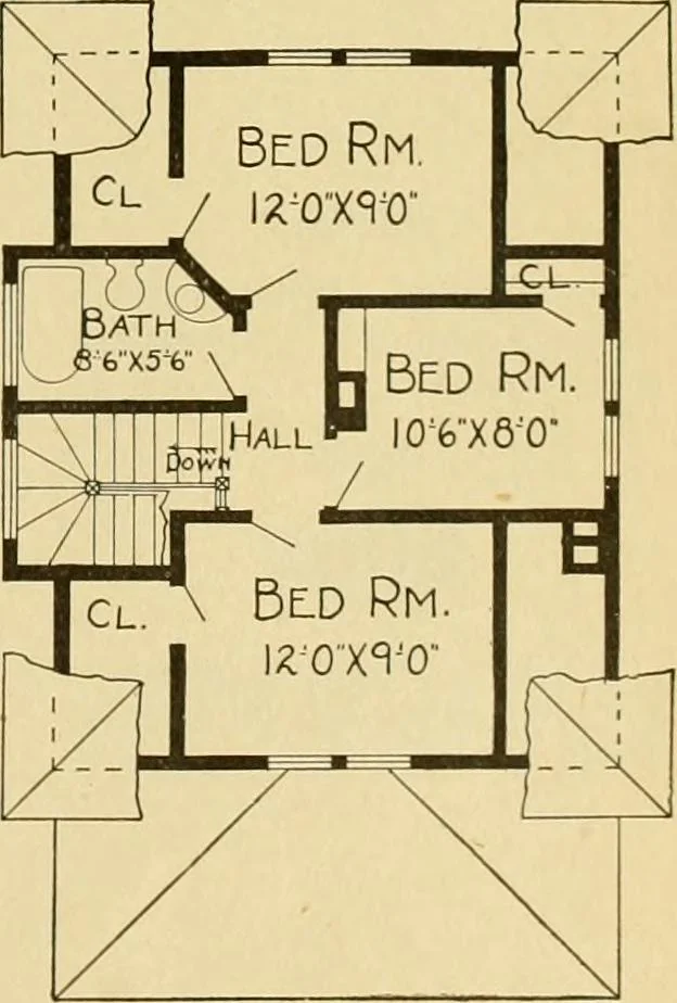 An illustration from Radford's artistic bungalows : unique collection of 208 designs, best modern ideas in bungalow architecture., 1908, leaf 56