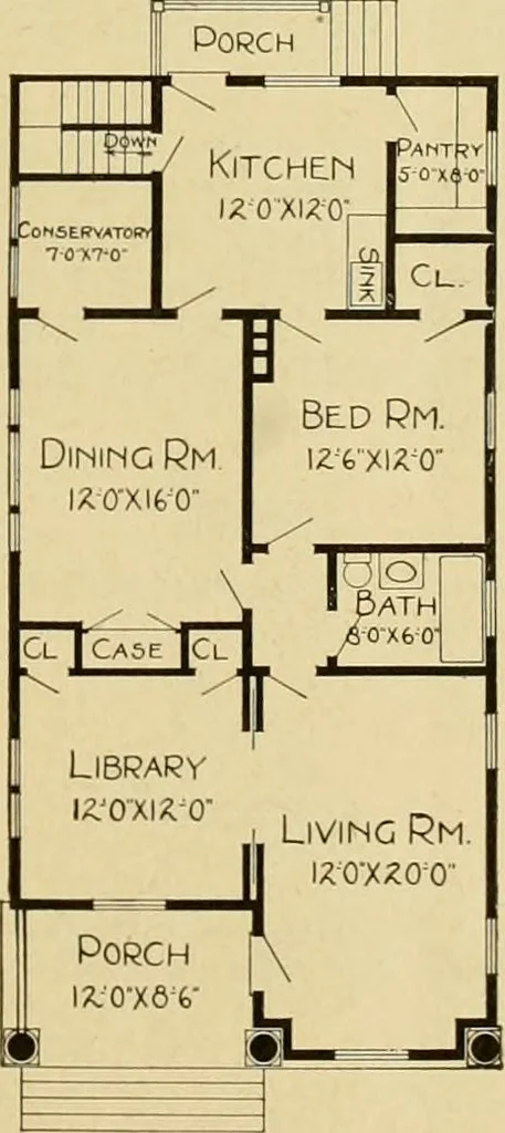 An illustration from Radford's artistic bungalows : unique collection of 208 designs, best modern ideas in bungalow architecture., 1908, leaf 58
