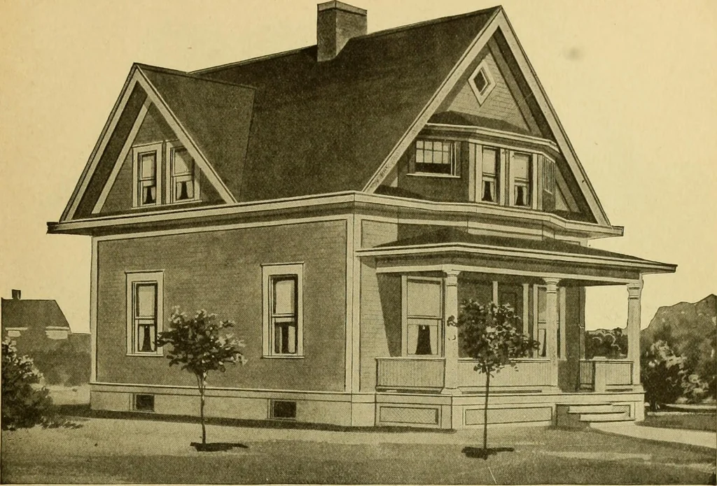 An illustration from Radford's artistic bungalows : unique collection of 208 designs, best modern ideas in bungalow architecture., 1908, leaf 60