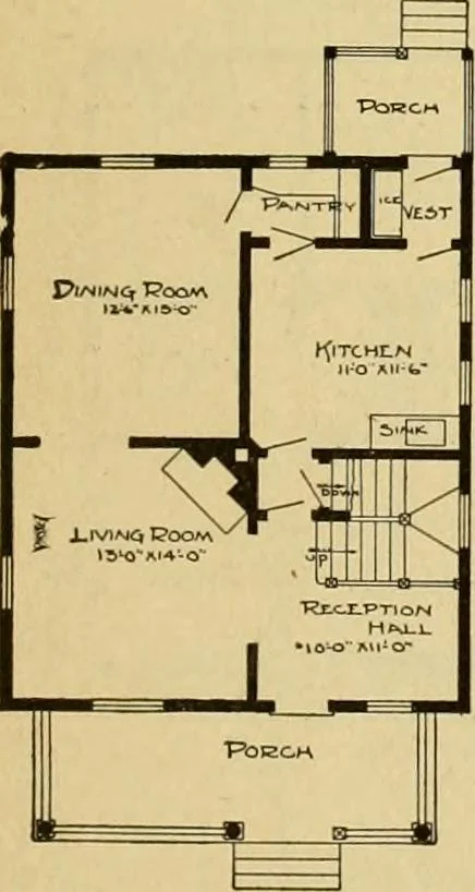 An illustration from Radford's artistic bungalows : unique collection of 208 designs, best modern ideas in bungalow architecture., 1908, leaf 60