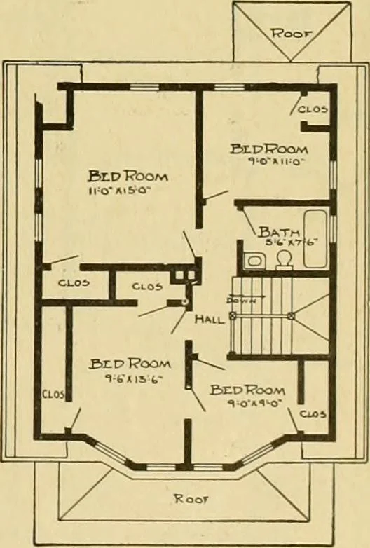 An illustration from Radford's artistic bungalows : unique collection of 208 designs, best modern ideas in bungalow architecture., 1908, leaf 60