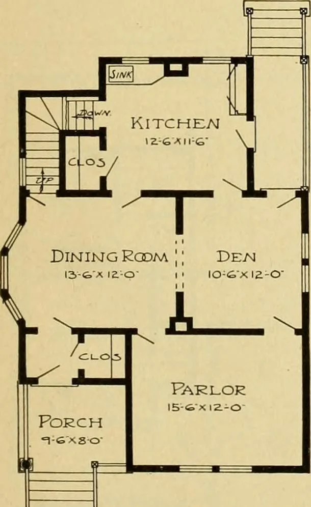 An illustration from Radford's artistic bungalows : unique collection of 208 designs, best modern ideas in bungalow architecture., 1908, leaf 62