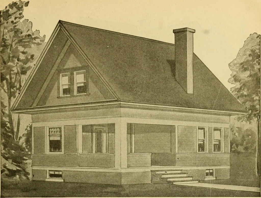 An illustration from Radford's artistic bungalows : unique collection of 208 designs, best modern ideas in bungalow architecture., 1908, leaf 64