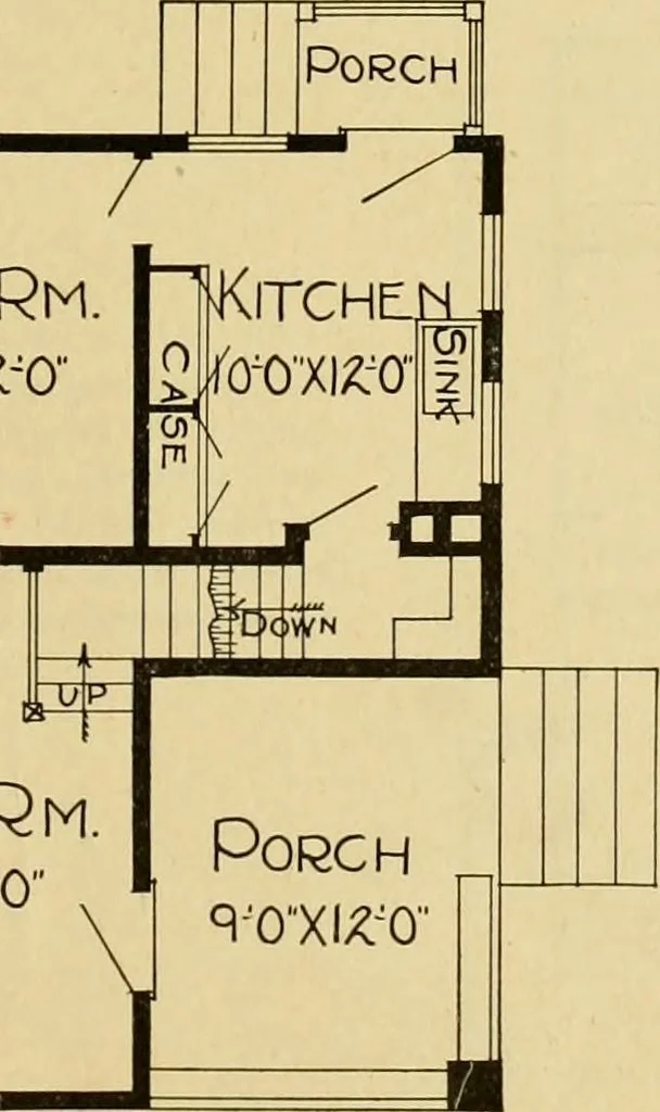 An illustration from Radford's artistic bungalows : unique collection of 208 designs, best modern ideas in bungalow architecture., 1908, leaf 64