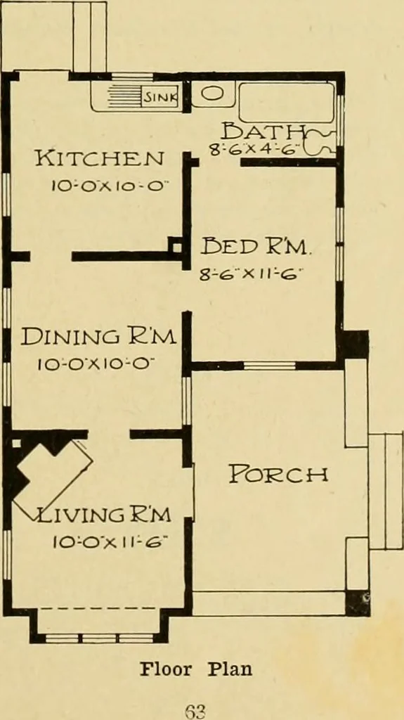 An illustration from Radford's artistic bungalows : unique collection of 208 designs, best modern ideas in bungalow architecture., 1908, leaf 66