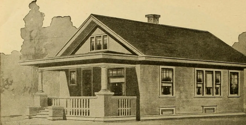 An illustration from Radford's artistic bungalows : unique collection of 208 designs, best modern ideas in bungalow architecture., 1908, leaf 71