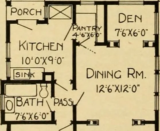 An illustration from Radford's artistic bungalows : unique collection of 208 designs, best modern ideas in bungalow architecture., 1908, leaf 71