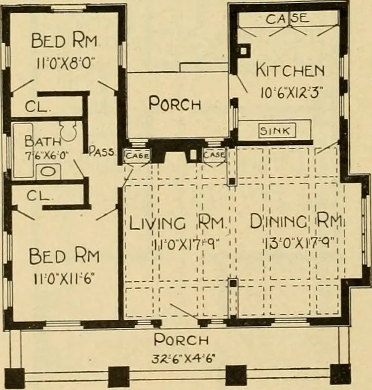 An illustration from Radford's artistic bungalows : unique collection of 208 designs, best modern ideas in bungalow architecture., 1908, leaf 73