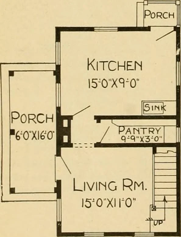 An illustration from Radford's artistic bungalows : unique collection of 208 designs, best modern ideas in bungalow architecture., 1908, leaf 77