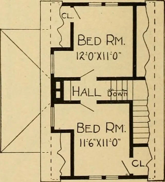 An illustration from Radford's artistic bungalows : unique collection of 208 designs, best modern ideas in bungalow architecture., 1908, leaf 77
