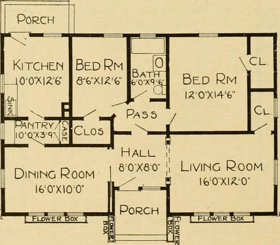 An illustration from Radford's artistic bungalows : unique collection of 208 designs, best modern ideas in bungalow architecture., 1908, leaf 79