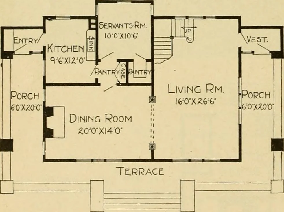 An illustration from Radford's artistic bungalows : unique collection of 208 designs, best modern ideas in bungalow architecture., 1908, leaf 81