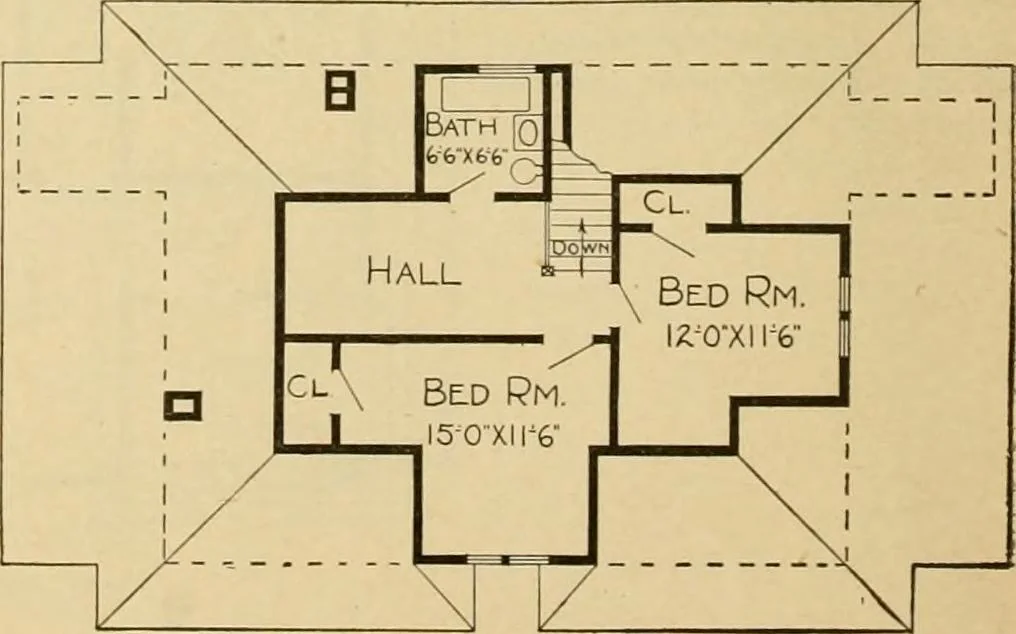 An illustration from Radford's artistic bungalows : unique collection of 208 designs, best modern ideas in bungalow architecture., 1908, leaf 81