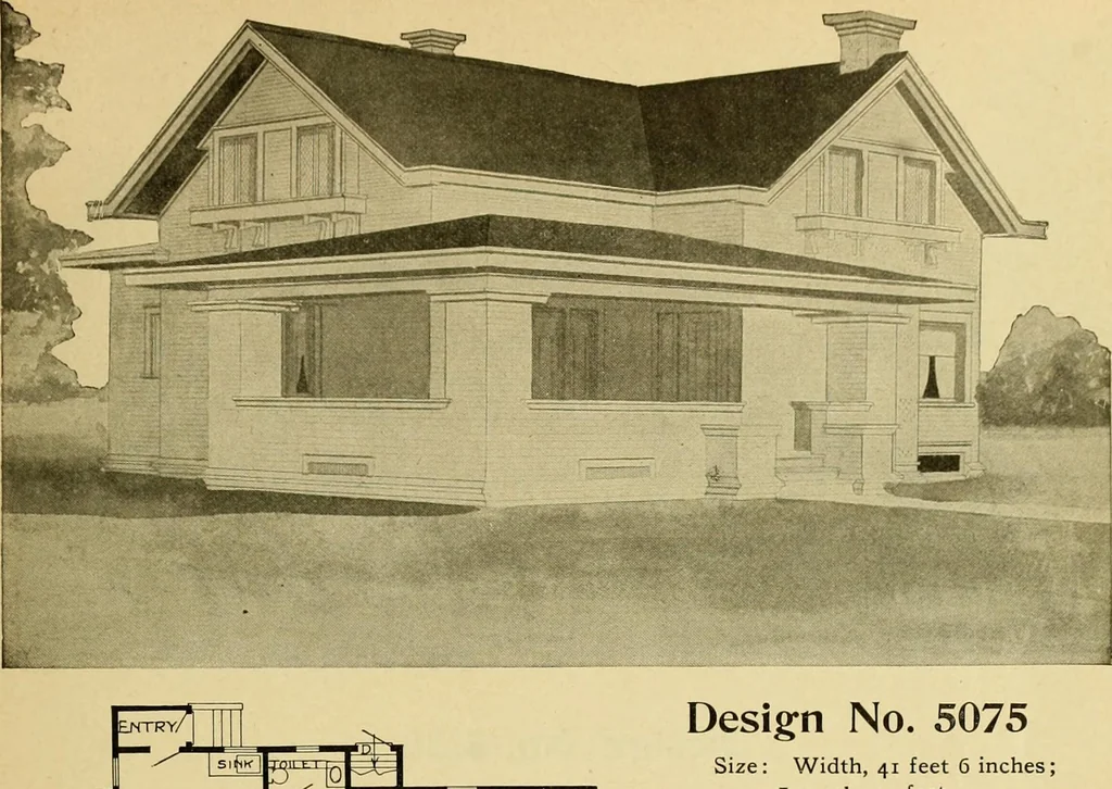 An illustration from Radford's artistic bungalows : unique collection of 208 designs, best modern ideas in bungalow architecture., 1908, leaf 82