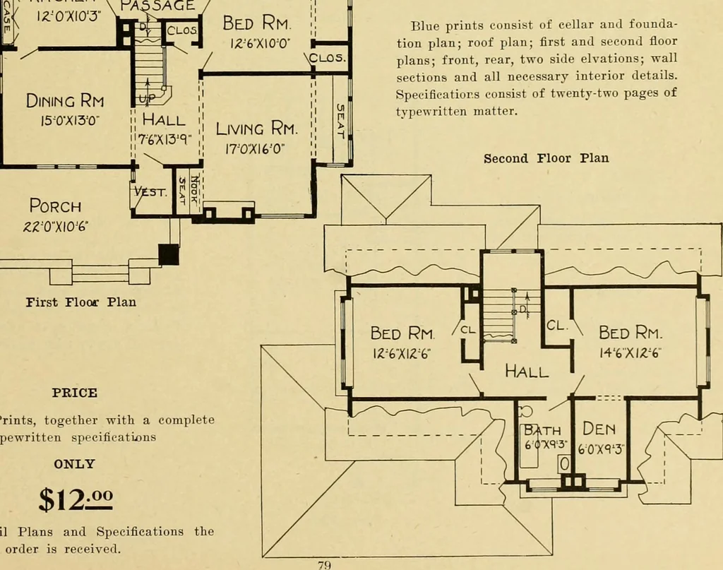 An illustration from Radford's artistic bungalows : unique collection of 208 designs, best modern ideas in bungalow architecture., 1908, leaf 82