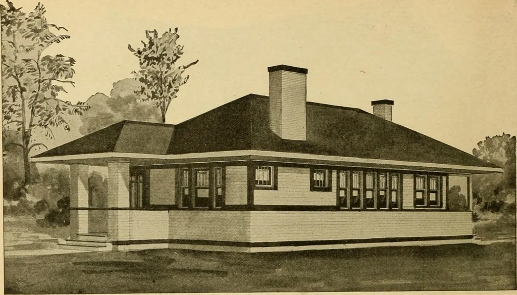 An illustration from Radford's artistic bungalows : unique collection of 208 designs, best modern ideas in bungalow architecture., 1908, leaf 83