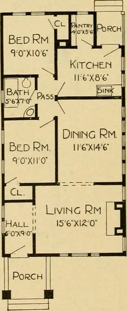An illustration from Radford's artistic bungalows : unique collection of 208 designs, best modern ideas in bungalow architecture., 1908, leaf 83