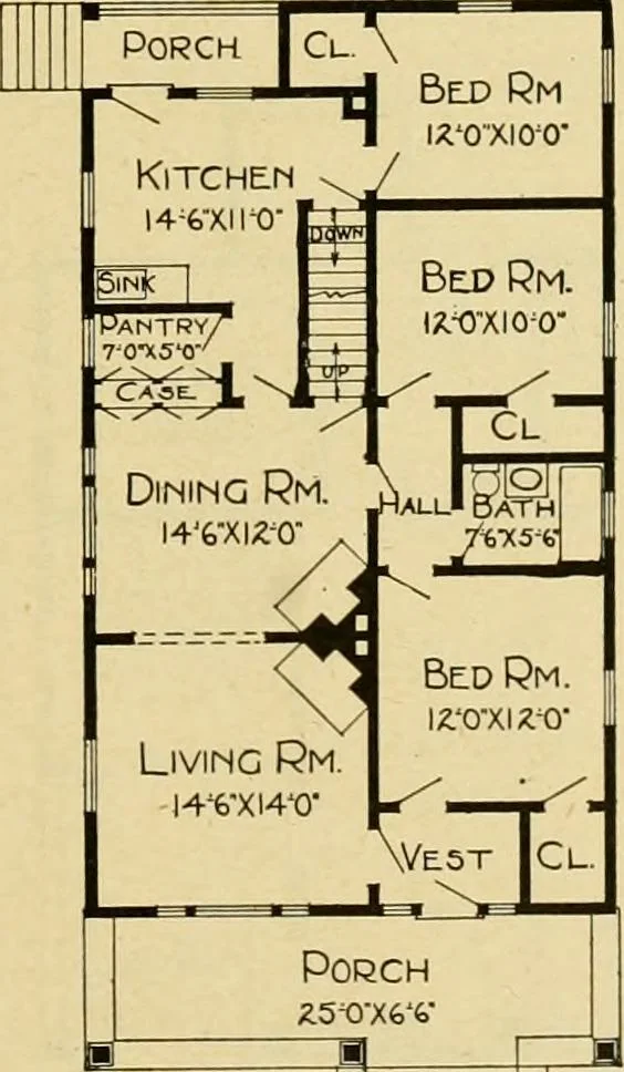 An illustration from Radford's artistic bungalows : unique collection of 208 designs, best modern ideas in bungalow architecture., 1908, leaf 84
