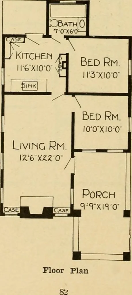 An illustration from Radford's artistic bungalows : unique collection of 208 designs, best modern ideas in bungalow architecture., 1908, leaf 85