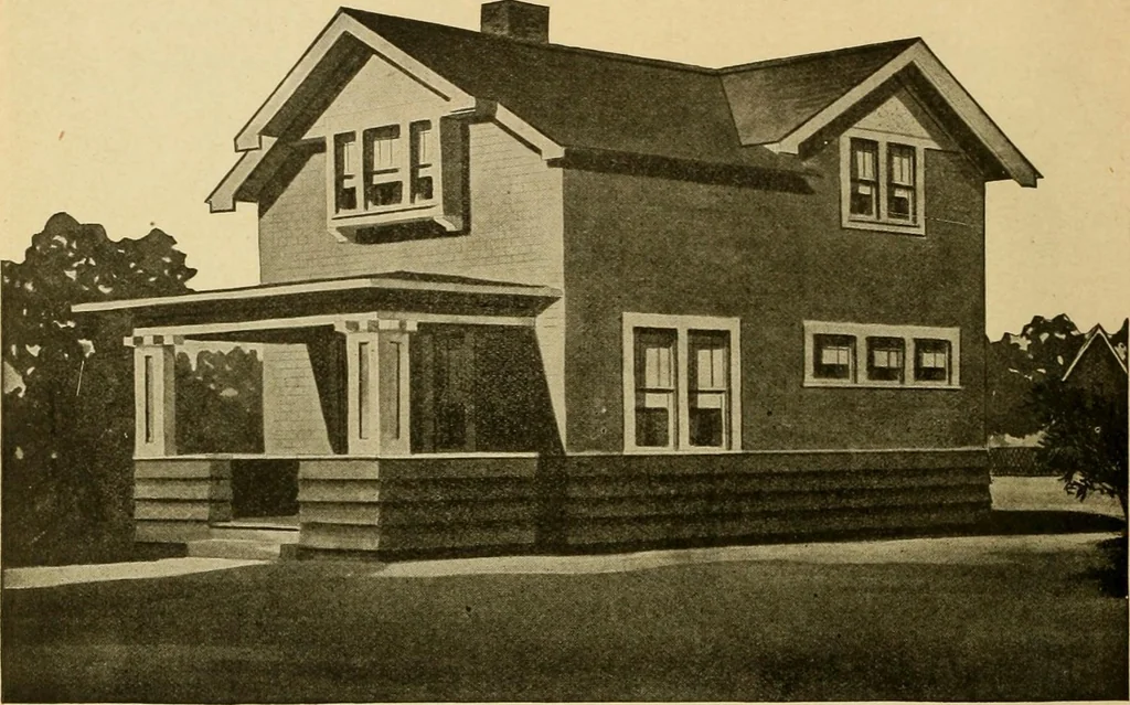 An illustration from Radford's artistic bungalows : unique collection of 208 designs, best modern ideas in bungalow architecture., 1908, leaf 87