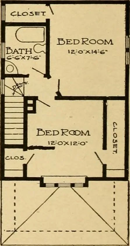 An illustration from Radford's artistic bungalows : unique collection of 208 designs, best modern ideas in bungalow architecture., 1908, leaf 87