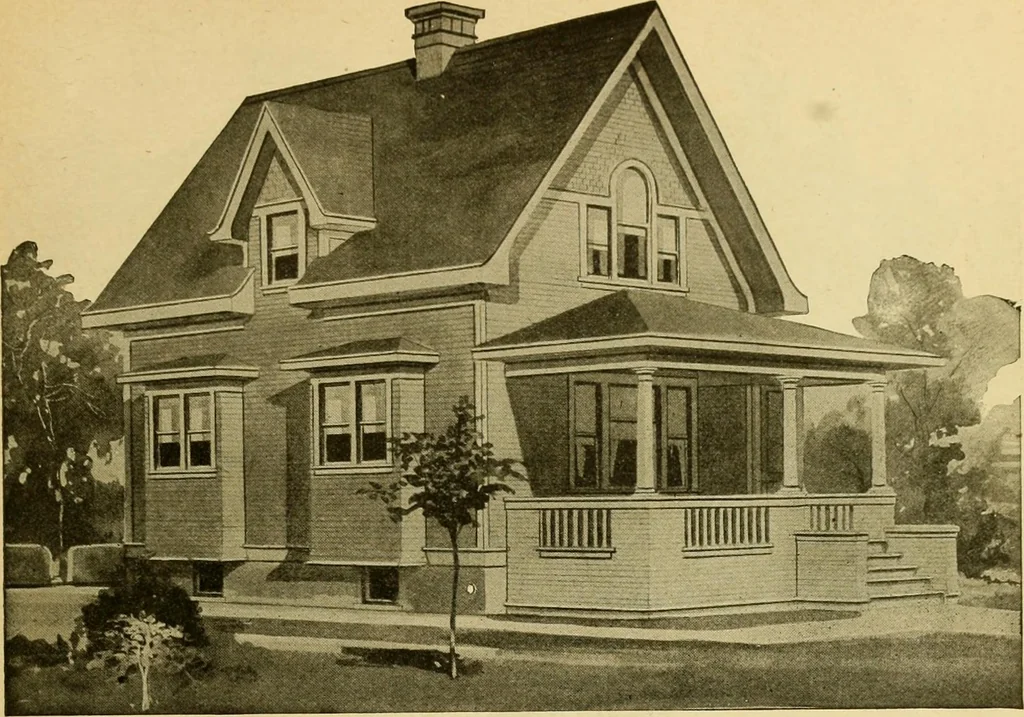 An illustration from Radford's artistic bungalows : unique collection of 208 designs, best modern ideas in bungalow architecture., 1908, leaf 88