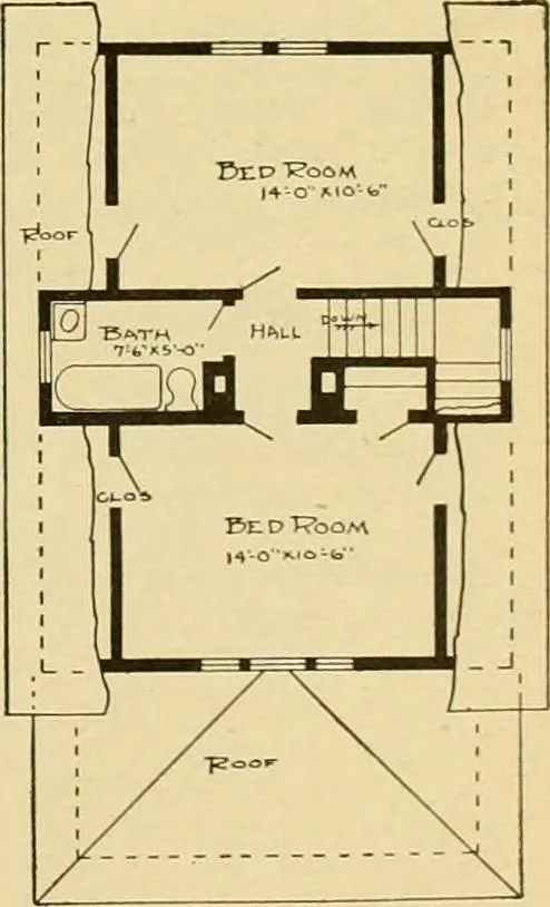 An illustration from Radford's artistic bungalows : unique collection of 208 designs, best modern ideas in bungalow architecture., 1908, leaf 88
