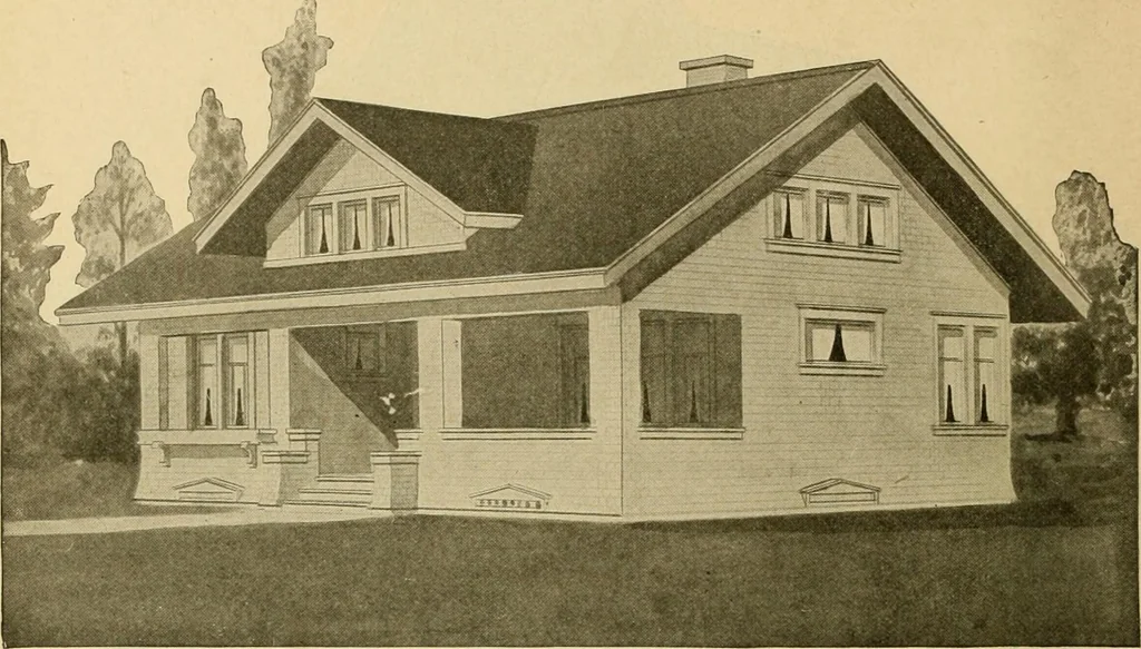 An illustration from Radford's artistic bungalows : unique collection of 208 designs, best modern ideas in bungalow architecture., 1908, leaf 89
