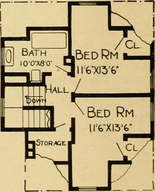 An illustration from Radford's artistic bungalows : unique collection of 208 designs, best modern ideas in bungalow architecture., 1908, leaf 91