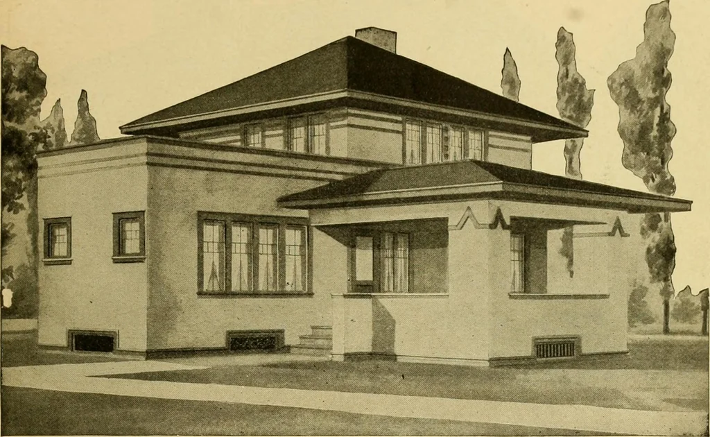 An illustration from Radford's artistic bungalows : unique collection of 208 designs, best modern ideas in bungalow architecture., 1908, leaf 92