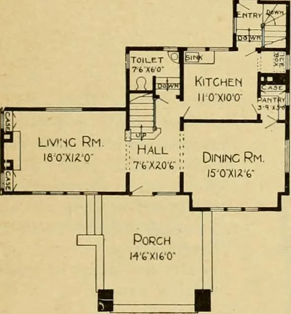 An illustration from Radford's artistic bungalows : unique collection of 208 designs, best modern ideas in bungalow architecture., 1908, leaf 92