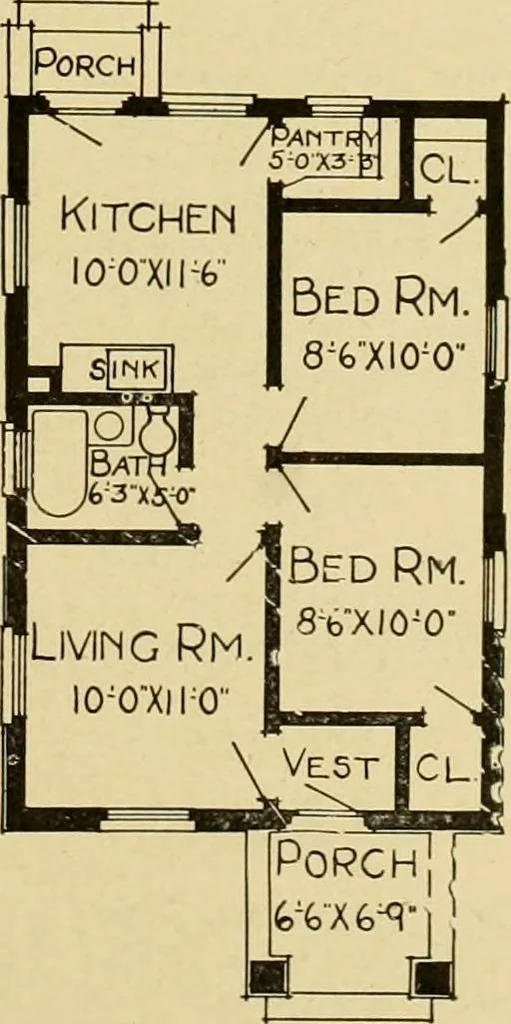 An illustration from Radford's artistic bungalows : unique collection of 208 designs, best modern ideas in bungalow architecture., 1908, leaf 94