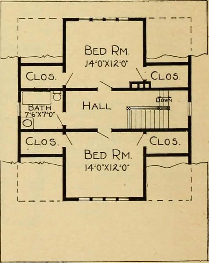 An illustration from Radford's artistic bungalows : unique collection of 208 designs, best modern ideas in bungalow architecture., 1908, leaf 95
