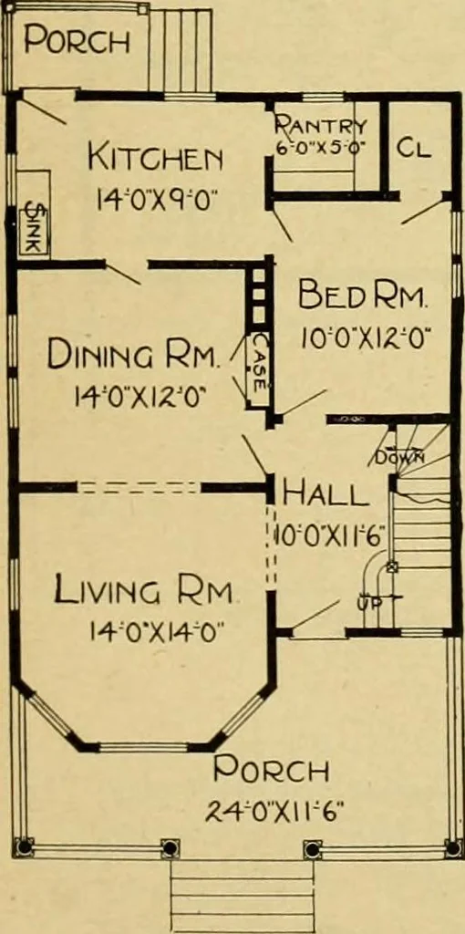 An illustration from Radford's artistic bungalows : unique collection of 208 designs, best modern ideas in bungalow architecture., 1908, leaf 96