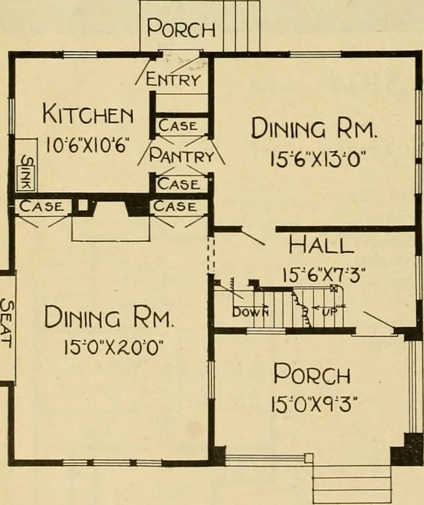 An illustration from Radford's artistic bungalows : unique collection of 208 designs, best modern ideas in bungalow architecture., 1908, leaf 97