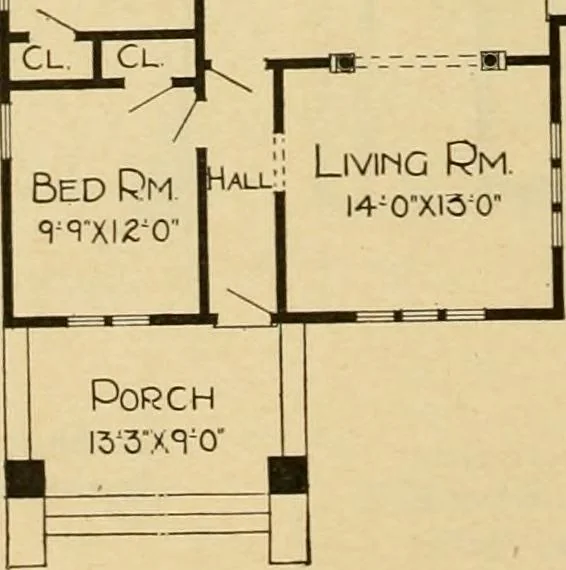 An illustration from Radford's artistic bungalows : unique collection of 208 designs, best modern ideas in bungalow architecture., 1908, leaf 99