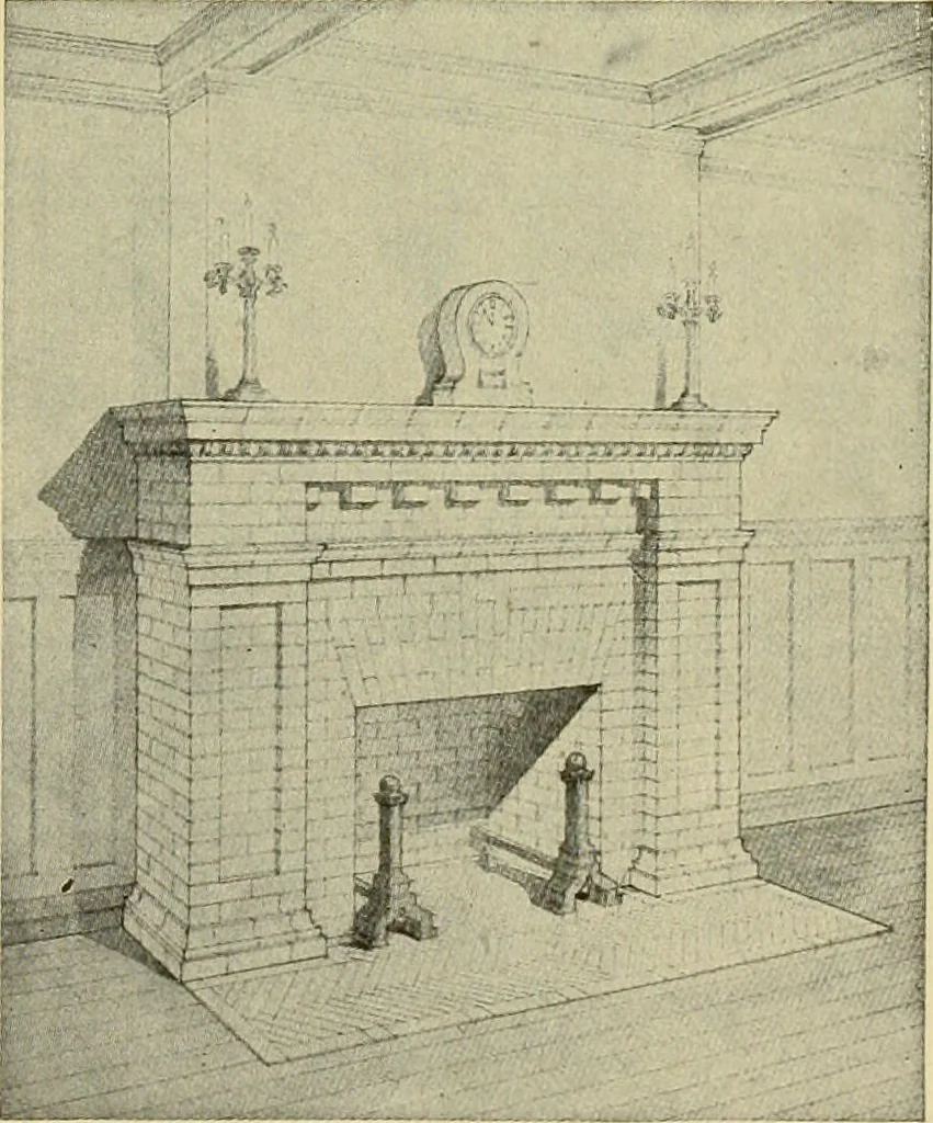 An illustration from Radford's brick houses and how to build them : a standard collection of new, original, and artistic designs for brick houses, apartments, stores and flats, garages, etc. ; together with complete instruction in the manufacture of brick and its practical uses as a building material selected and compiled by William A. Radford ... Every plan designed and executed by a corps of licensed architects of the highest professional standing, assisted by a staff of expert draftsmen. Over 300 designs and details., 1912, leaf 102