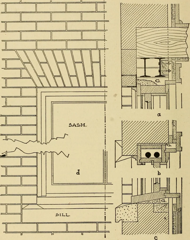 An illustration from Radford's brick houses and how to build them : a standard collection of new, original, and artistic designs for brick houses, apartments, stores and flats, garages, etc. ; together with complete instruction in the manufacture of brick and its practical uses as a building material selected and compiled by William A. Radford ... Every plan designed and executed by a corps of licensed architects of the highest professional standing, assisted by a staff of expert draftsmen. Over 300 designs and details., 1912, leaf 111