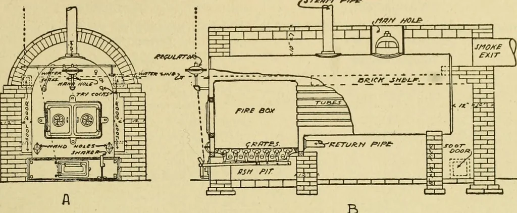 An illustration from Radford's brick houses and how to build them : a standard collection of new, original, and artistic designs for brick houses, apartments, stores and flats, garages, etc. ; together with complete instruction in the manufacture of brick and its practical uses as a building material selected and compiled by William A. Radford ... Every plan designed and executed by a corps of licensed architects of the highest professional standing, assisted by a staff of expert draftsmen. Over 300 designs and details., 1912, leaf 118