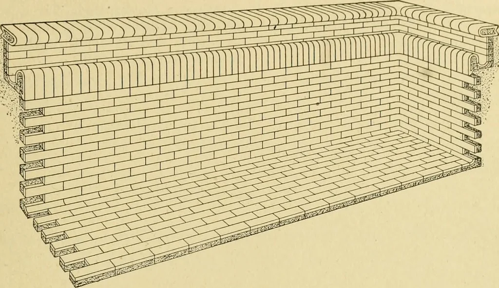 An illustration from Radford's brick houses and how to build them : a standard collection of new, original, and artistic designs for brick houses, apartments, stores and flats, garages, etc. ; together with complete instruction in the manufacture of brick and its practical uses as a building material selected and compiled by William A. Radford ... Every plan designed and executed by a corps of licensed architects of the highest professional standing, assisted by a staff of expert draftsmen. Over 300 designs and details., 1912, leaf 136