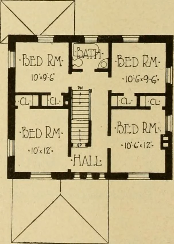 An illustration from Radford's brick houses and how to build them : a standard collection of new, original, and artistic designs for brick houses, apartments, stores and flats, garages, etc. ; together with complete instruction in the manufacture of brick and its practical uses as a building material selected and compiled by William A. Radford ... Every plan designed and executed by a corps of licensed architects of the highest professional standing, assisted by a staff of expert draftsmen. Over 300 designs and details., 1912, leaf 161
