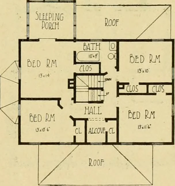 An illustration from Radford's brick houses and how to build them : a standard collection of new, original, and artistic designs for brick houses, apartments, stores and flats, garages, etc. ; together with complete instruction in the manufacture of brick and its practical uses as a building material selected and compiled by William A. Radford ... Every plan designed and executed by a corps of licensed architects of the highest professional standing, assisted by a staff of expert draftsmen. Over 300 designs and details., 1912, leaf 178