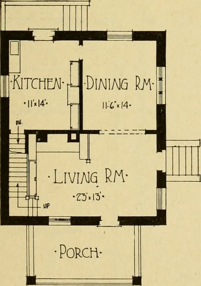 An illustration from Radford's brick houses and how to build them : a standard collection of new, original, and artistic designs for brick houses, apartments, stores and flats, garages, etc. ; together with complete instruction in the manufacture of brick and its practical uses as a building material selected and compiled by William A. Radford ... Every plan designed and executed by a corps of licensed architects of the highest professional standing, assisted by a staff of expert draftsmen. Over 300 designs and details., 1912, leaf 200