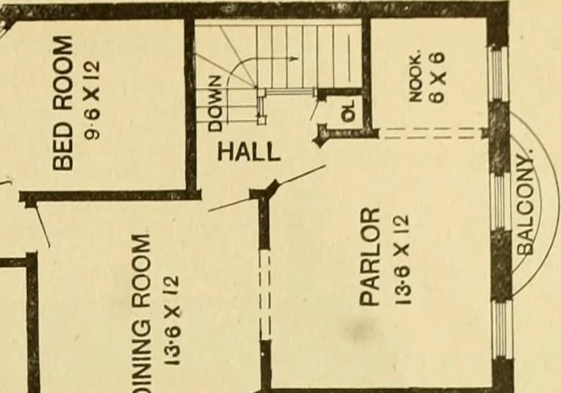 An illustration from Radford's brick houses and how to build them : a standard collection of new, original, and artistic designs for brick houses, apartments, stores and flats, garages, etc. ; together with complete instruction in the manufacture of brick and its practical uses as a building material selected and compiled by William A. Radford ... Every plan designed and executed by a corps of licensed architects of the highest professional standing, assisted by a staff of expert draftsmen. Over 300 designs and details., 1912, leaf 208