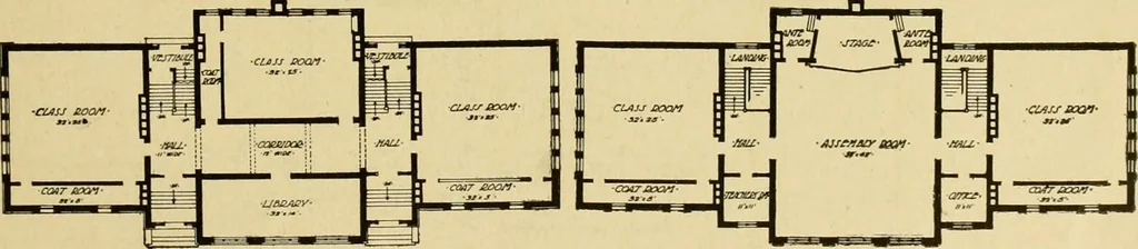 An illustration from Radford's brick houses and how to build them : a standard collection of new, original, and artistic designs for brick houses, apartments, stores and flats, garages, etc. ; together with complete instruction in the manufacture of brick and its practical uses as a building material selected and compiled by William A. Radford ... Every plan designed and executed by a corps of licensed architects of the highest professional standing, assisted by a staff of expert draftsmen. Over 300 designs and details., 1912, leaf 212