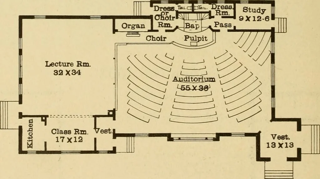 An illustration from Radford's brick houses and how to build them : a standard collection of new, original, and artistic designs for brick houses, apartments, stores and flats, garages, etc. ; together with complete instruction in the manufacture of brick and its practical uses as a building material selected and compiled by William A. Radford ... Every plan designed and executed by a corps of licensed architects of the highest professional standing, assisted by a staff of expert draftsmen. Over 300 designs and details., 1912, leaf 217