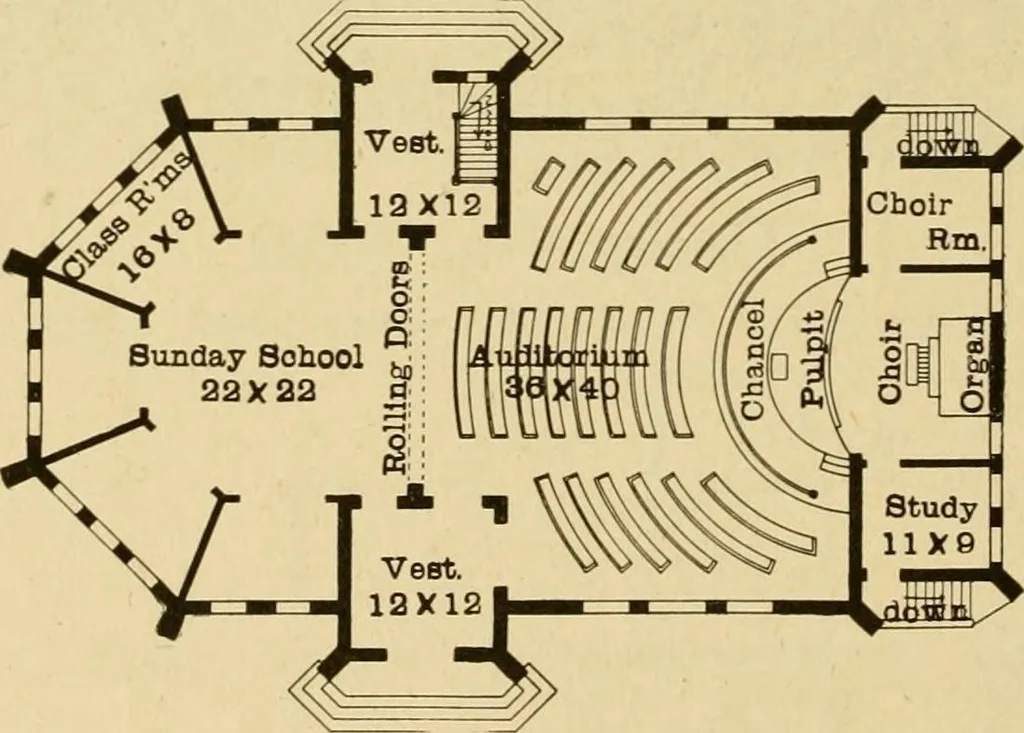 An illustration from Radford's brick houses and how to build them : a standard collection of new, original, and artistic designs for brick houses, apartments, stores and flats, garages, etc. ; together with complete instruction in the manufacture of brick and its practical uses as a building material selected and compiled by William A. Radford ... Every plan designed and executed by a corps of licensed architects of the highest professional standing, assisted by a staff of expert draftsmen. Over 300 designs and details., 1912, leaf 223