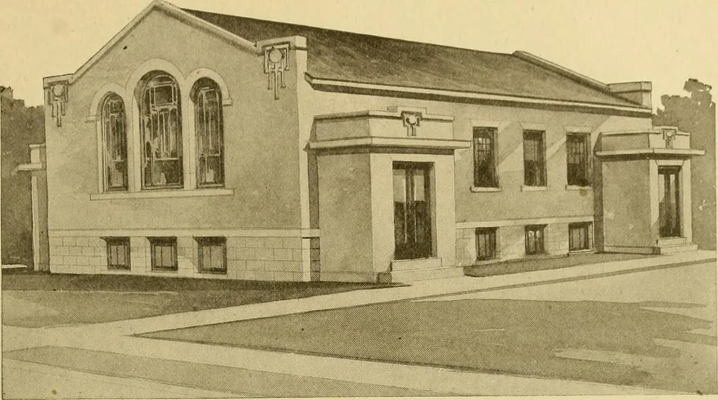 An illustration from Radford's brick houses and how to build them : a standard collection of new, original, and artistic designs for brick houses, apartments, stores and flats, garages, etc. ; together with complete instruction in the manufacture of brick and its practical uses as a building material selected and compiled by William A. Radford ... Every plan designed and executed by a corps of licensed architects of the highest professional standing, assisted by a staff of expert draftsmen. Over 300 designs and details., 1912, leaf 224