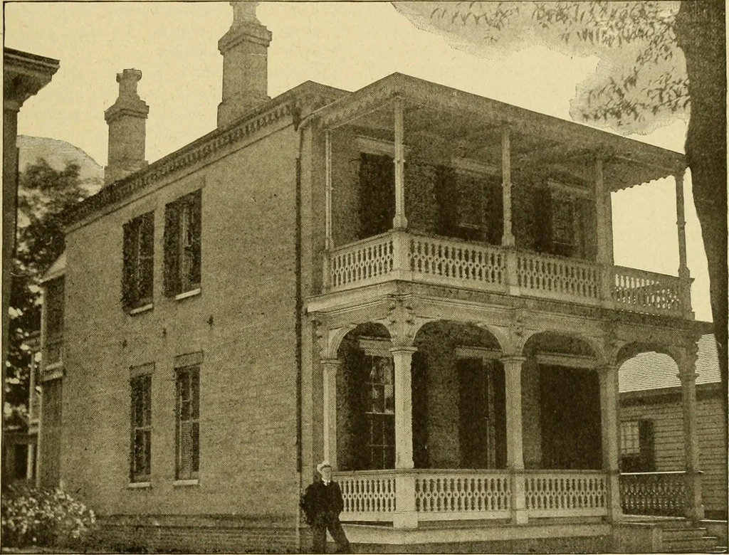 An illustration from Radford's brick houses and how to build them : a standard collection of new, original, and artistic designs for brick houses, apartments, stores and flats, garages, etc. ; together with complete instruction in the manufacture of brick and its practical uses as a building material selected and compiled by William A. Radford ... Every plan designed and executed by a corps of licensed architects of the highest professional standing, assisted by a staff of expert draftsmen. Over 300 designs and details., 1912, leaf 52
